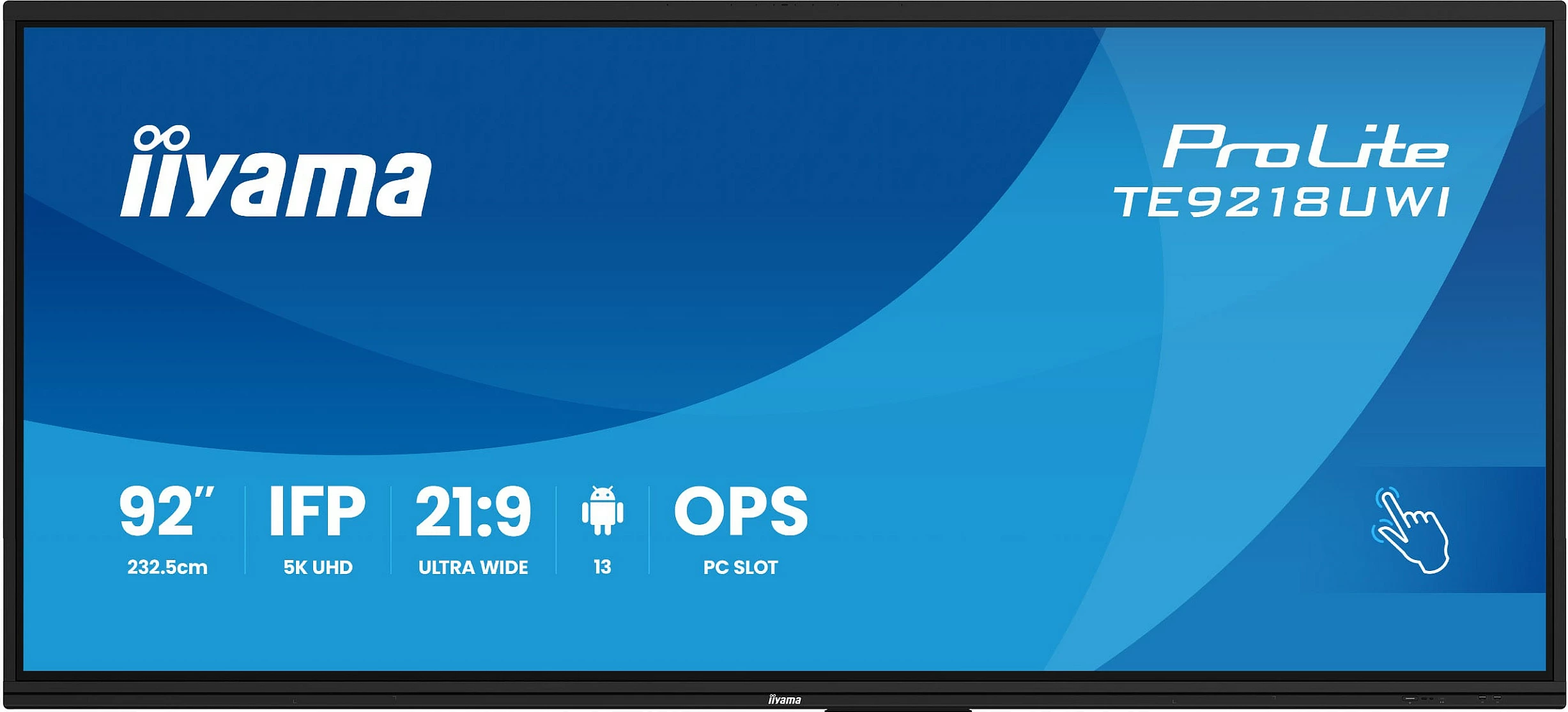 Ekran interaktiv iiyama ProLite TE9218UWI-B1AG 92 inç, 5K UHD, 21:9, Wi-Fi