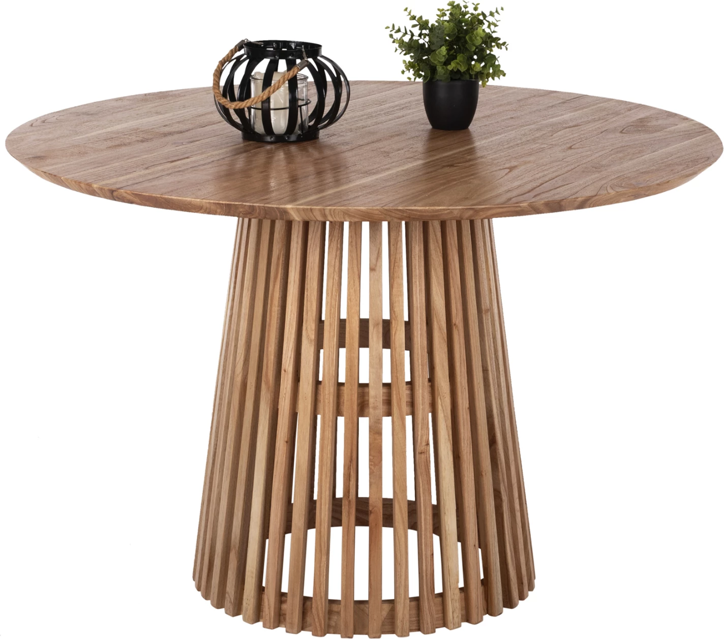 Tavolinë ngrënieje, Frantz FH9388.01, dru mindi natyral, rrumbullake, D120Χ78H cm