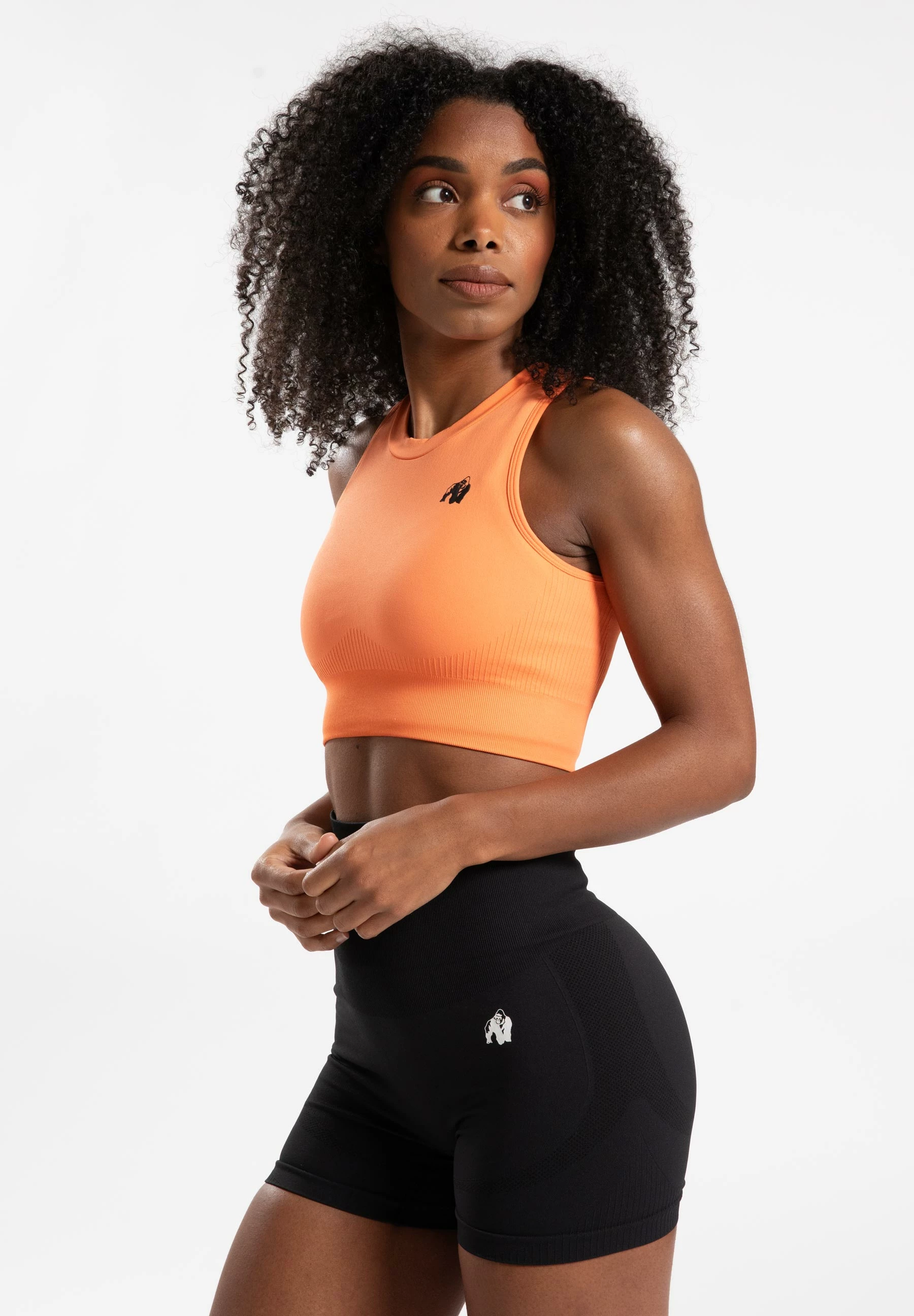 Olivia Seamless Crop Top - Peach