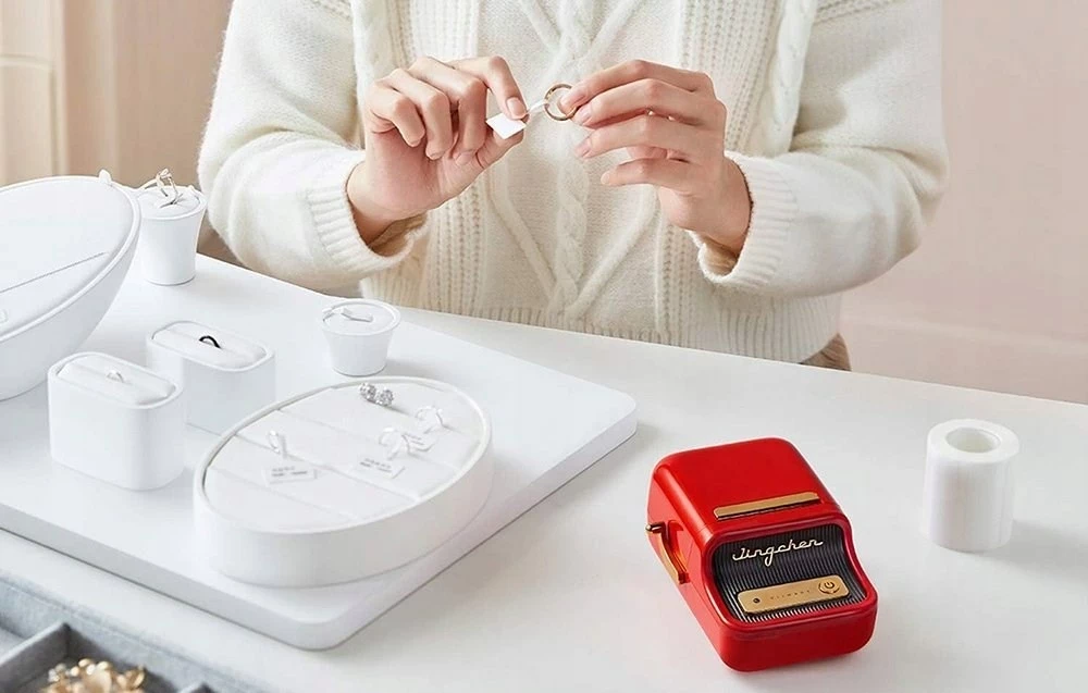 Printer etiketa NiiMbot B21S, portativ, 1200 mAh, i kuq