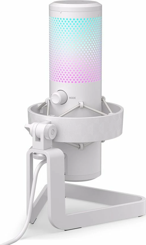 Mikrofon Endorfy AXIS Streaming Onyx White (EY1B007), USB-C/3.5 mm, ARGB, i bardhë