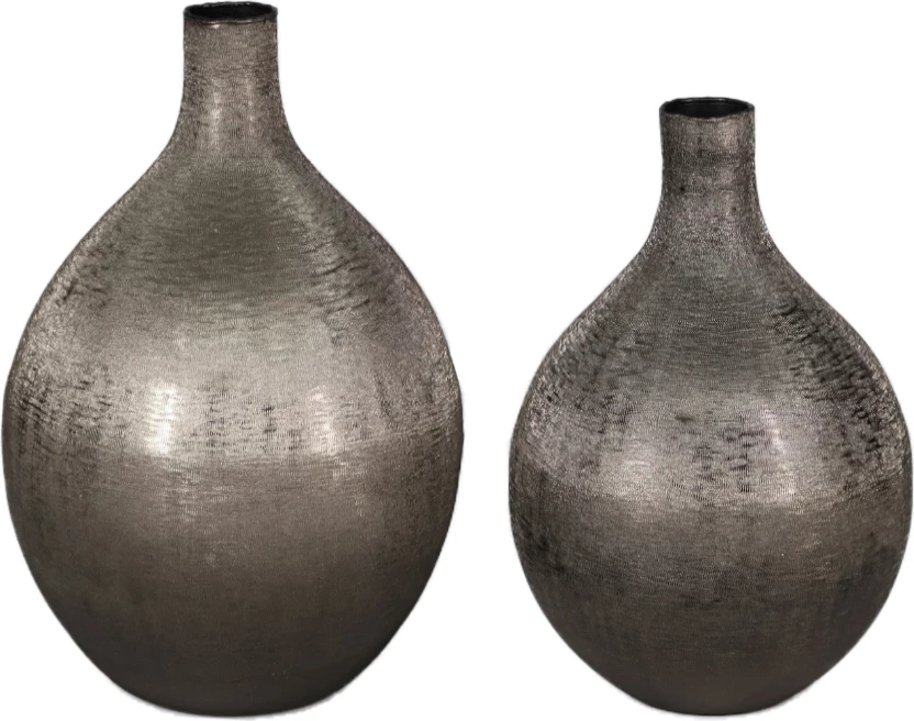 Vazo dekorative, alumin, ngjyrë e zezë smoke, 22x22x35 cm