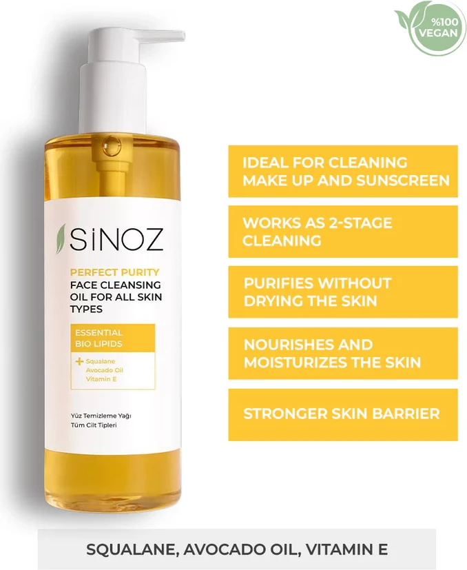 Face Cleansing Oil për Të Gjitha Llojet e Lëkurës Sinoz Perfect Purity 