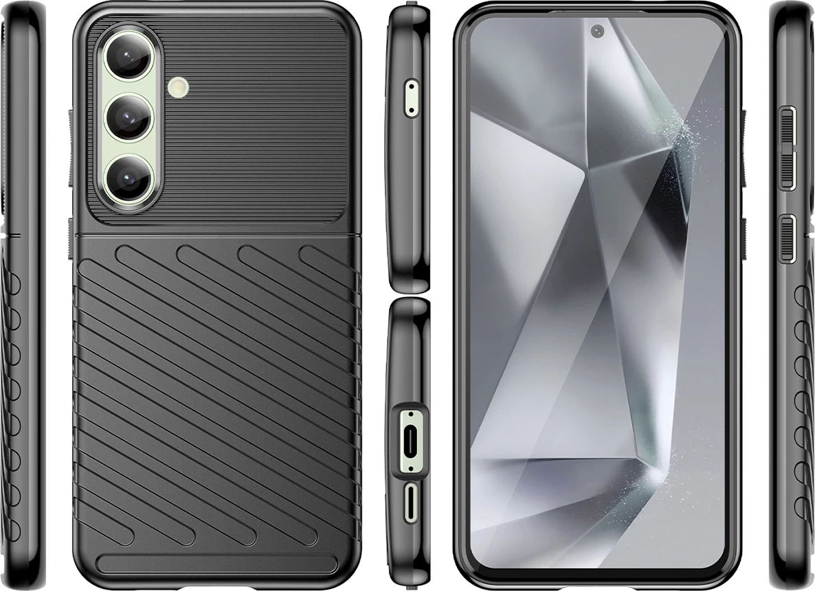 Mbështjellës Hurtel Thunder Case për Samsung Galaxy S24 FE, TPU, Zi