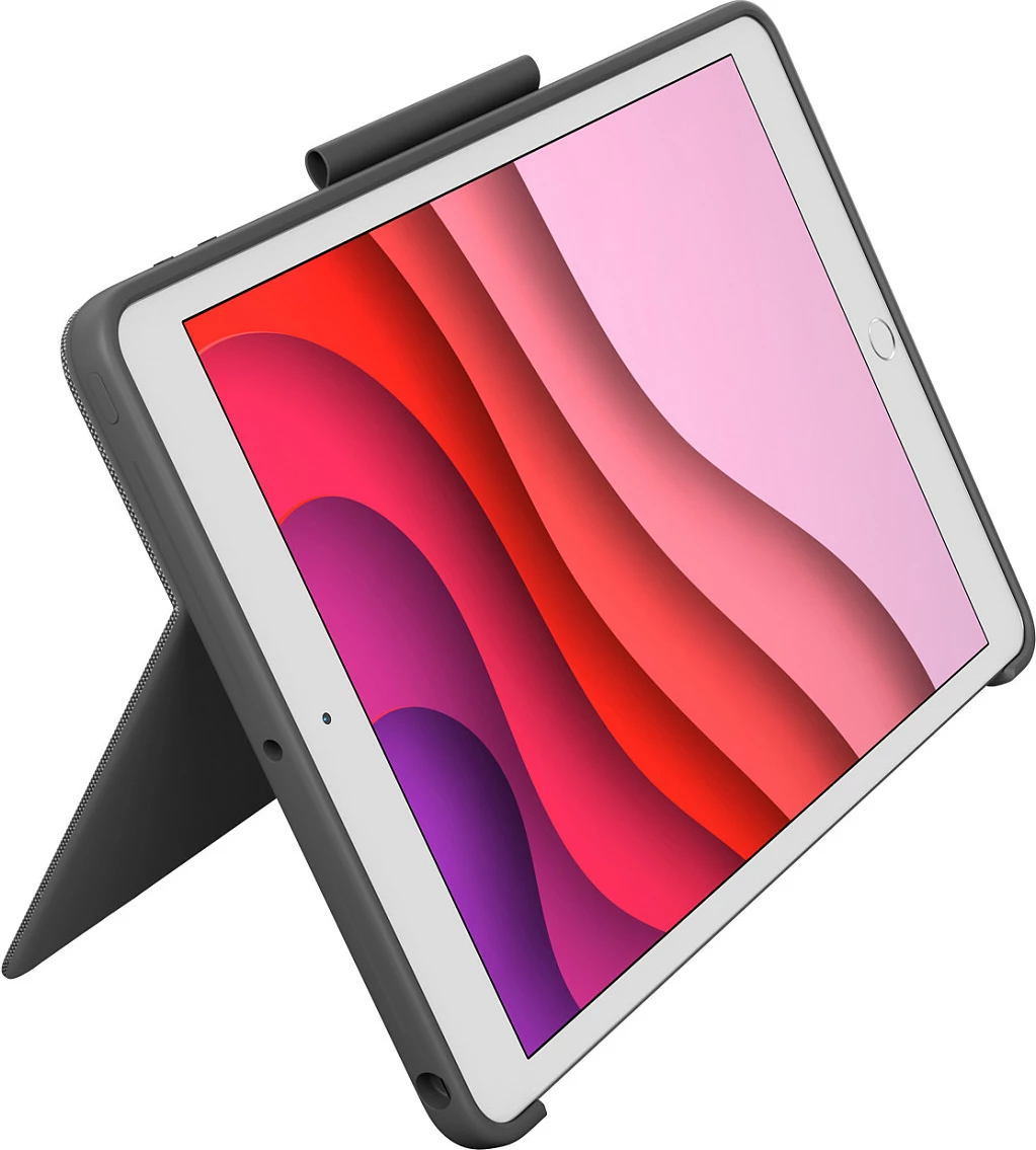 Mbështjellës Logitech Combo Touch për iPad (7th, 8th, dhe 9th generation), QWERTZ, Gjermanisht, Touchpad, Grafit
