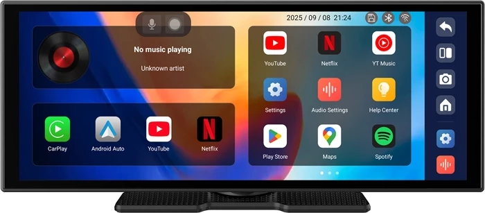 Monitor veture Ottocast Ottoscreen N95C 11.4\" HD, Android 15, 4GB/64GB, CarPlay/Android Auto wireless, me kamerë mbrapa