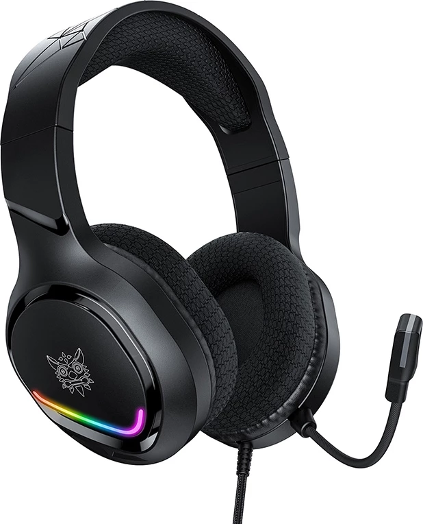 Kufje gaming me mikrofon, ONIKUMA X31, 50 mm, USB + 3.5 mm, RGB, me kabllo, zi