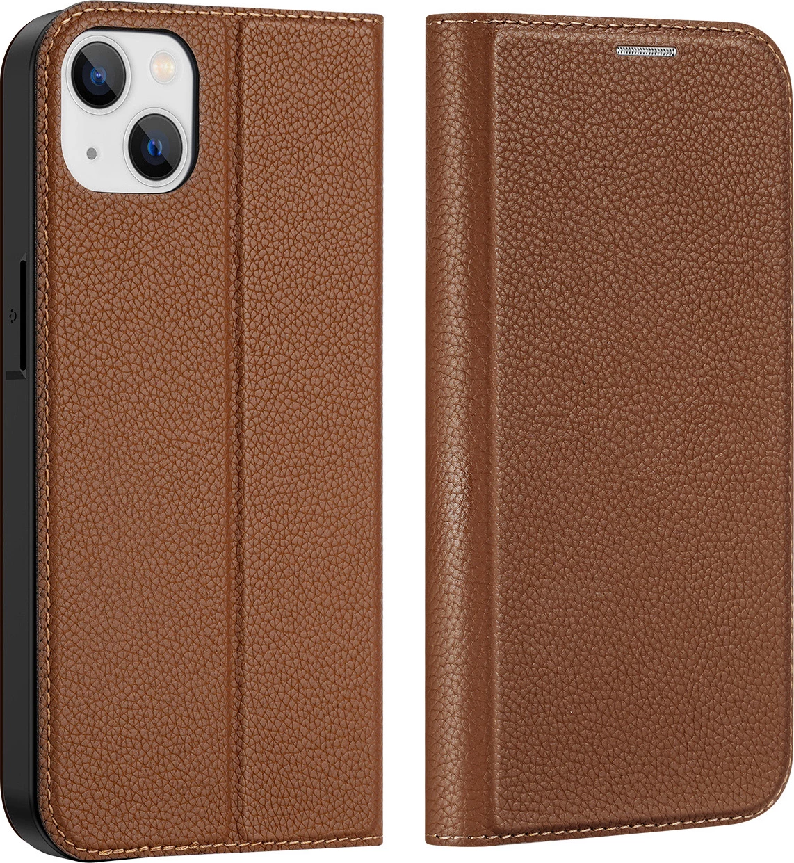 Mbështjellës Dux Ducis Skin X2 për iPhone 14 Plus, me kapak magnetik, kafe