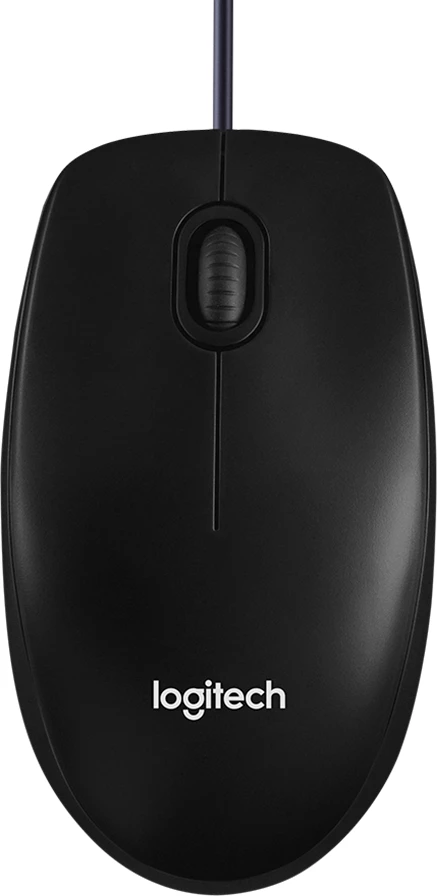 Maus Logitech B100 me kabllo USB 800 DPI, e zezë