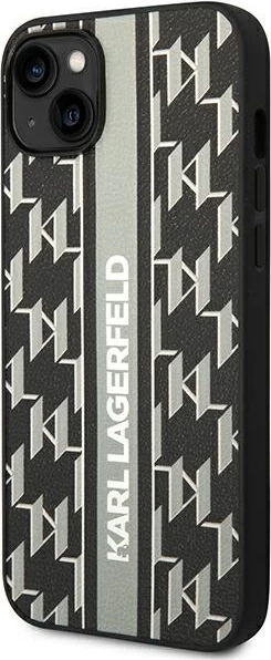 Mbështjellës Karl Lagerfeld KLHCP14MPGKLSKG për iPhone 14 Plus 6.7", Monogram Stripe, Gri