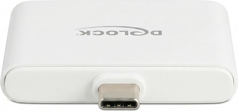 Adapter USB-C Delock, USB-C në HDMI 4K 60Hz + USB-C Data/PD 94W, i bardhë