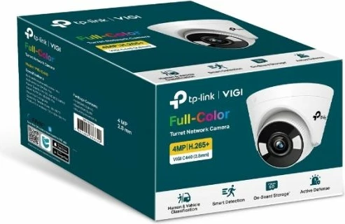 Kamerë sigurie rrjeti turret TP-LINK VIGI C440 4MP 2560x1440 H.265+ 30fps lente 4mm Full-Color, e bardhë