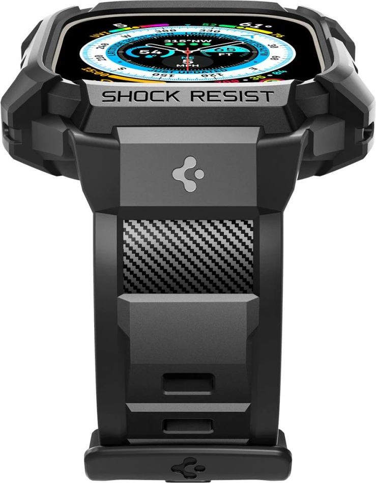 Mbështjellës Spigen Rugged Armor Pro për Apple Watch Ultra 49mm, i zi