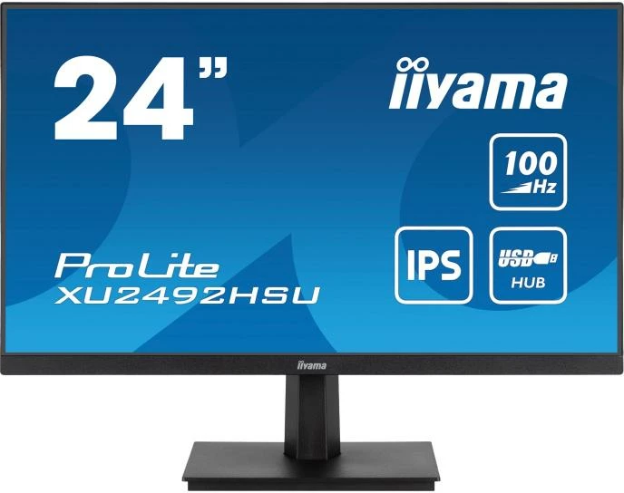 Monitor, iiyama, ProLite XU2492HSU-B6, 24" IPS 100Hz AdaptiveSync, HDMI/DisplayPort USB 3.2 hub altoparlantë, e zezë