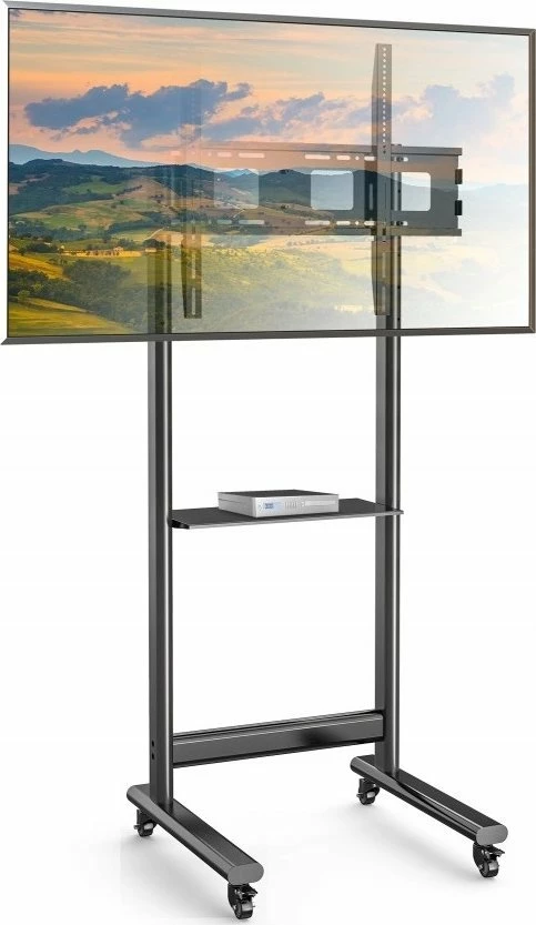 Mbajtëse TV mobile Techly ICA-TR74 50\"-90\", 70 kg, me raft AV, e zezë