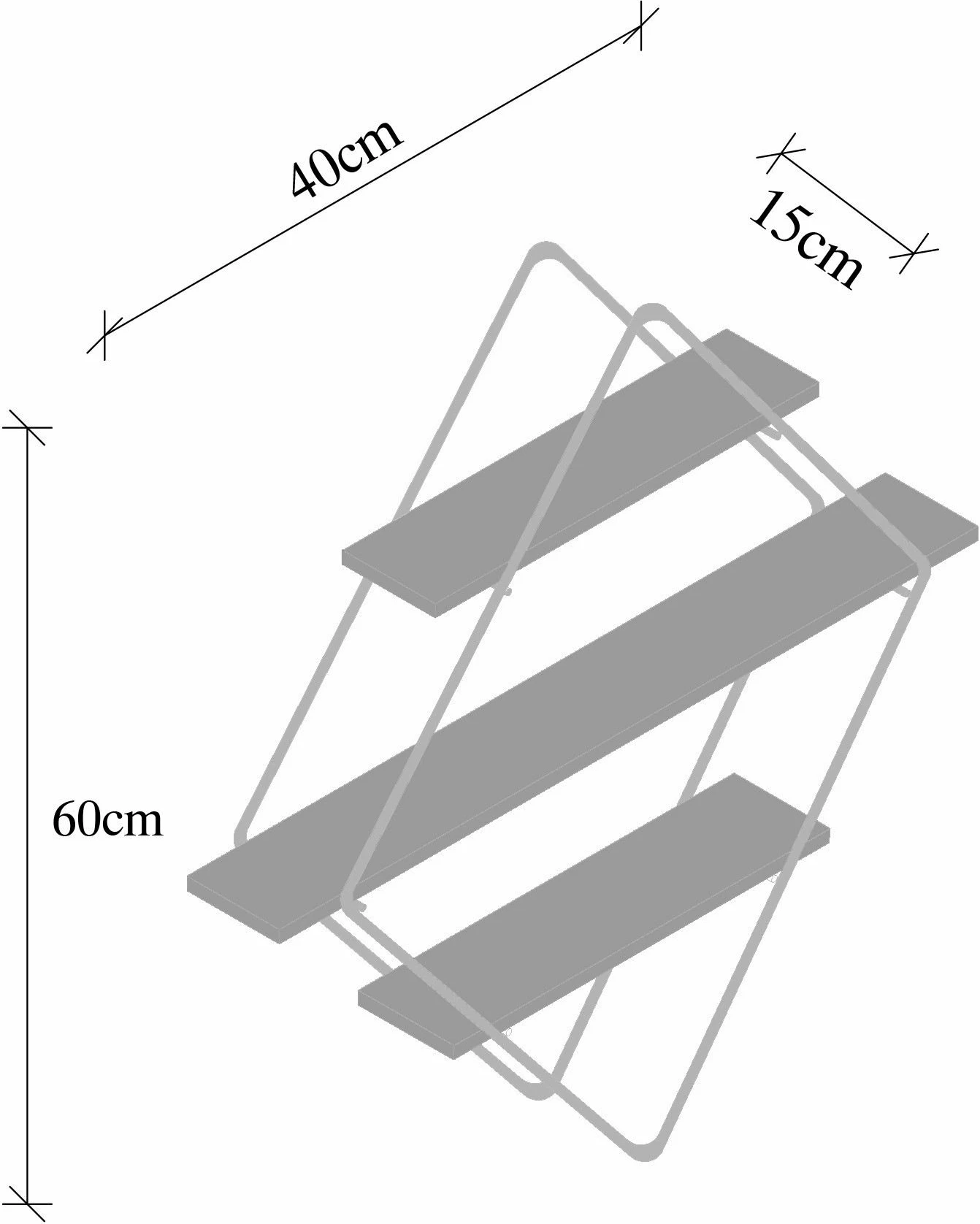 Raft muri dekorativ, ngjyrë ari dhe e zezë, Skye Decor, Prizma Raf, madhësi e madhe, për sallon