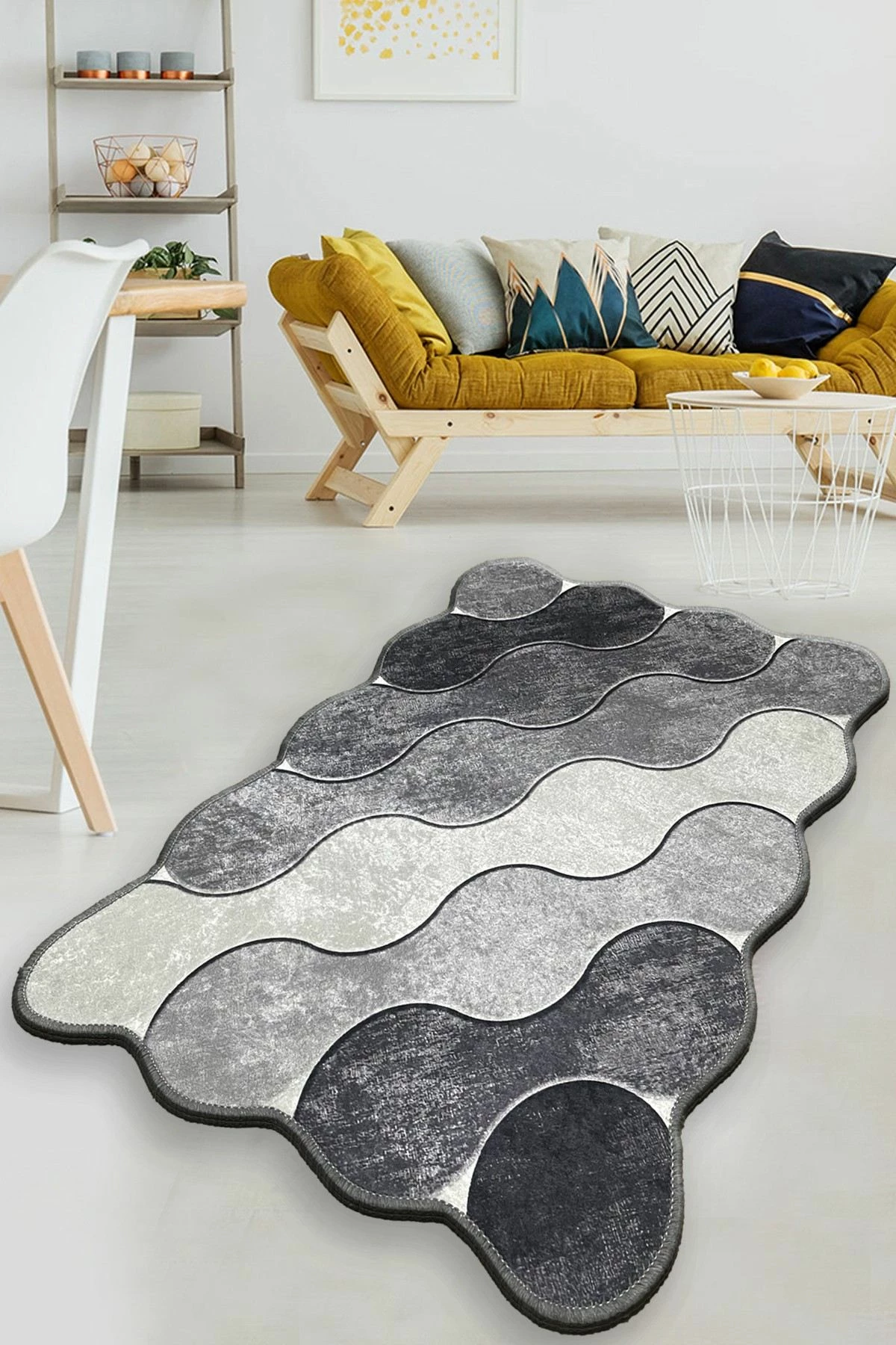 Qilim Conceptum Hypnose, rreth, gri, 80x120cm