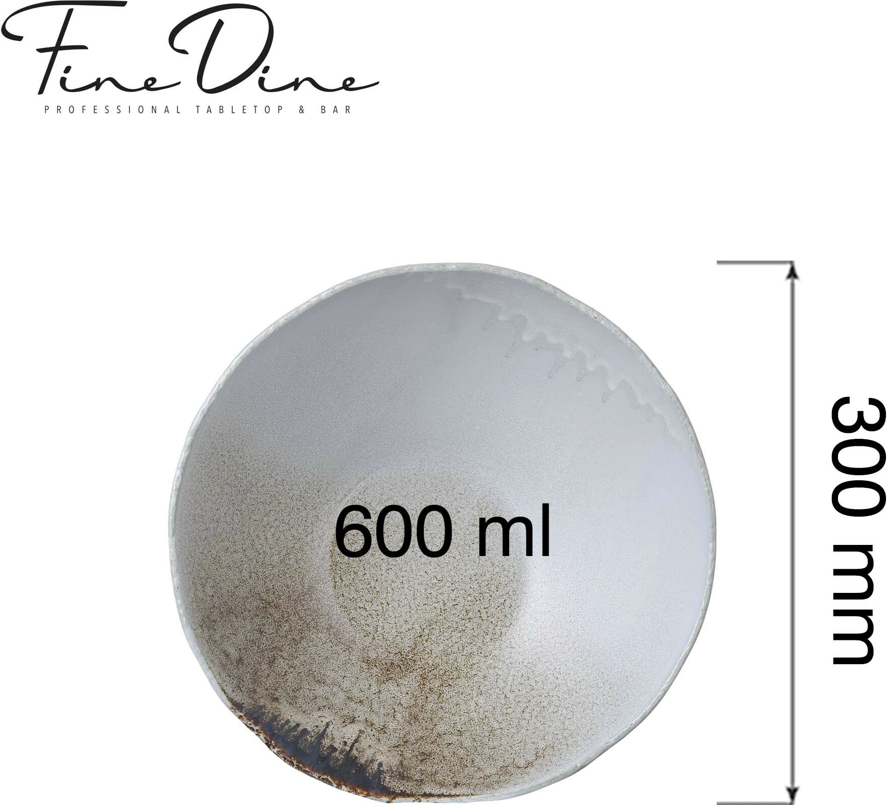 Tas buffet Fine Dine Stark Ø300 mm 600 ml, gri, set 3 copë