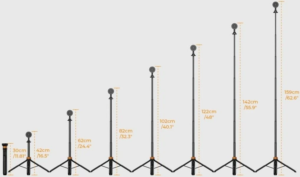 Selfie stick tripod K&F Concept KF09.139 162 cm me magnet MagSafe, telekomandë Bluetooth, i zi