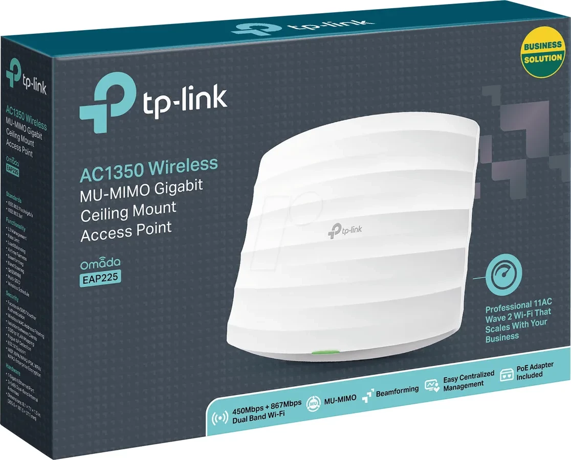 Access Point AC1350 Wlan EAP225  TP-LINK, DB Gigabyte, i bardhë
