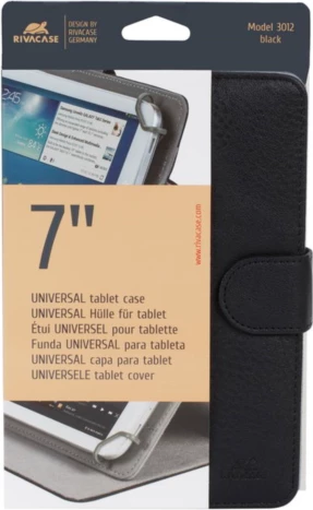 Mbështjellës për tablet RIVACASE 3012, deri 7\", PU lëkurë, i zi