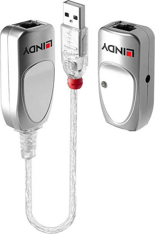 USB Extender Lindy 50m USB 1.1 Cat.6, DC, gri