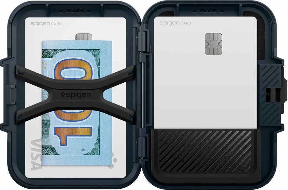 Mbështjellës Spigen Lock Fit MagSafe për kartela, Blu e errët