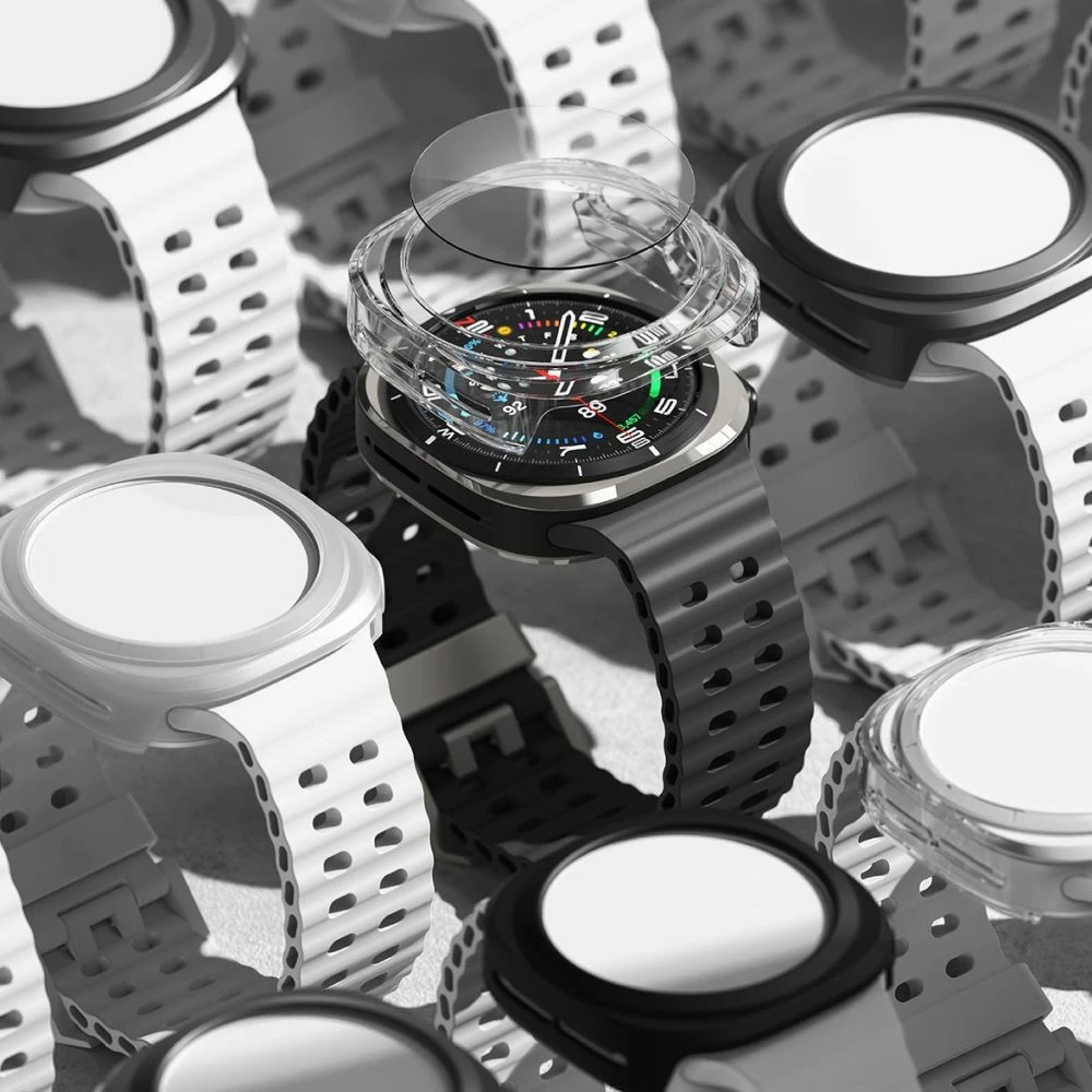 Mbështjellës + xham i temperuar Ringke për Samsung Galaxy Watch Ultra 47mm, Zi, set