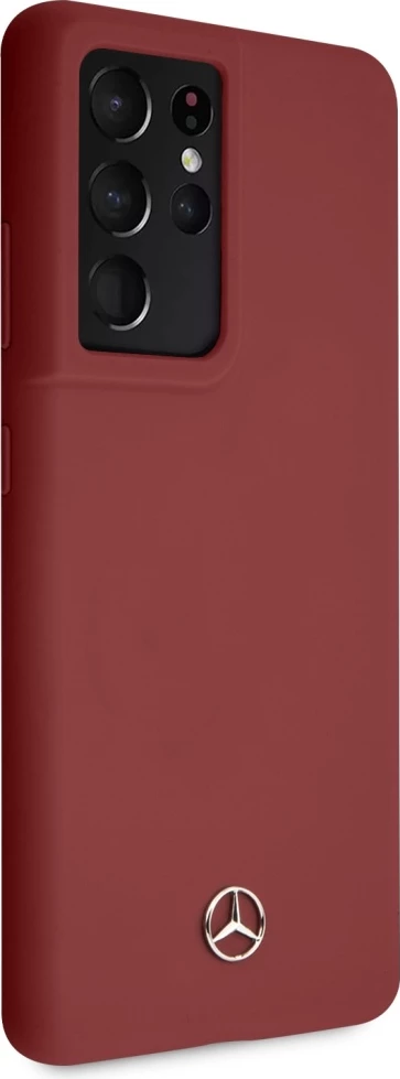 Mbështjellës Mercedes Silicone Line për Samsung Galaxy S21 Ultra, silikon/TPU, i kuq 4