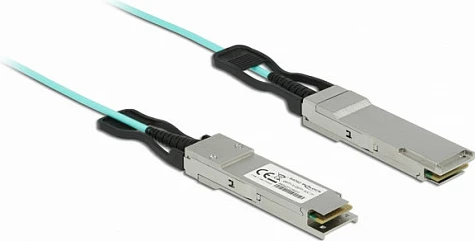 Kabllo optike aktive DeLOCK QSFP+ 10m, 40Gbit/s, Male/Male, InfiniBand, ngjyrë aqua
