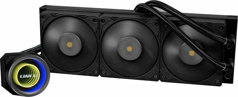 Ftohës uji AIO për CPU Lian Li Galahad II Trinity Performance 360, radiator 360mm, 3x120mm PWM, ARGB, i zi