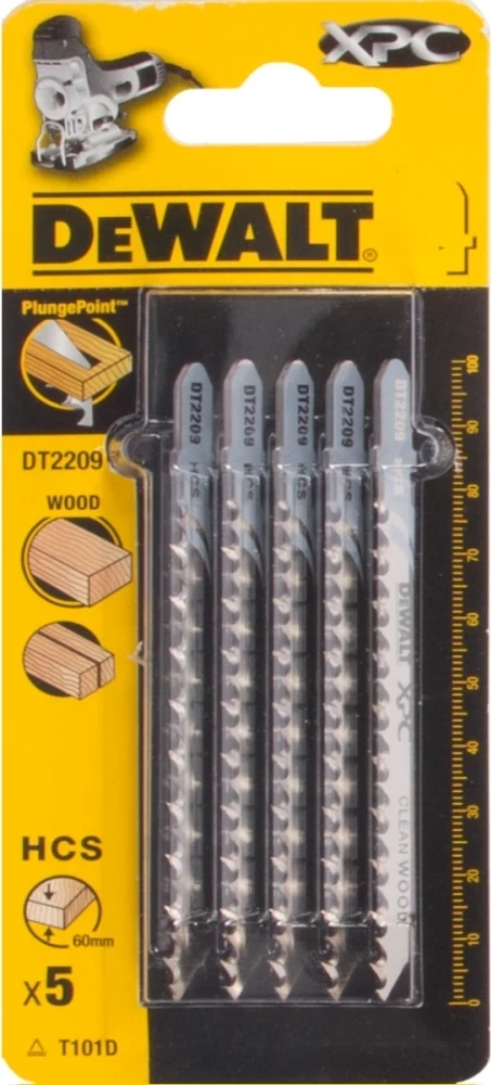 List për sharrë elektrike (jigsaw) DeWalt DT2209 XPC 100 mm, prerje e shpejtë për dru, 5 copë