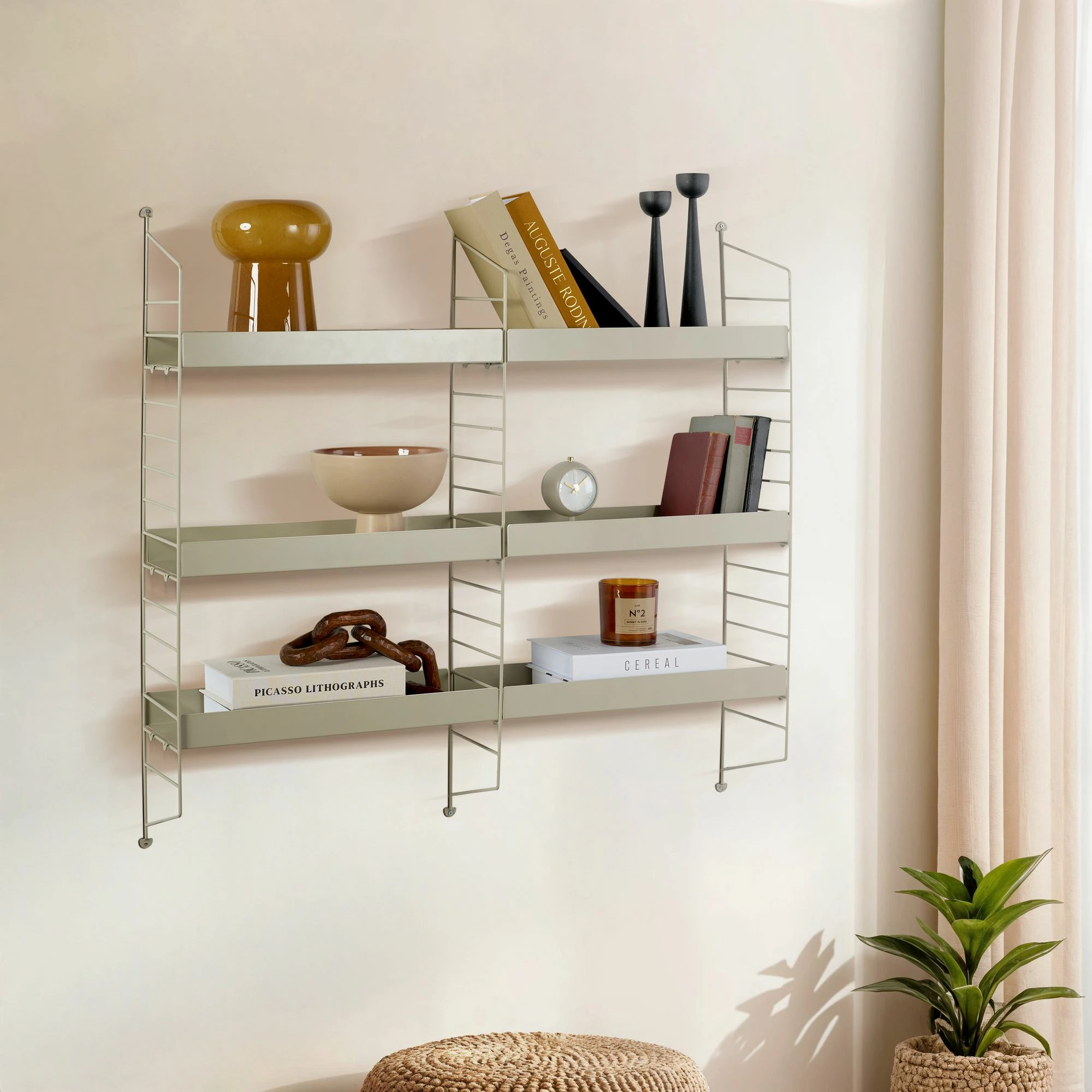 Raft muri, ngjyrë taupe, Skye Decor, Cm-068-B