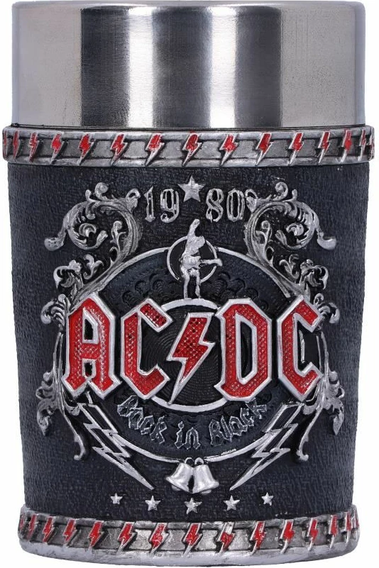 Gotë shot Nemesis Now AC/DC Back in Black, resinë me insert inox i heqshëm, e zezë/argjend