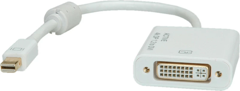 Adapter kabëll ROLINE Mini DisplayPort në DVI-D, 0.1m, 4K 2160p, i bardhë
