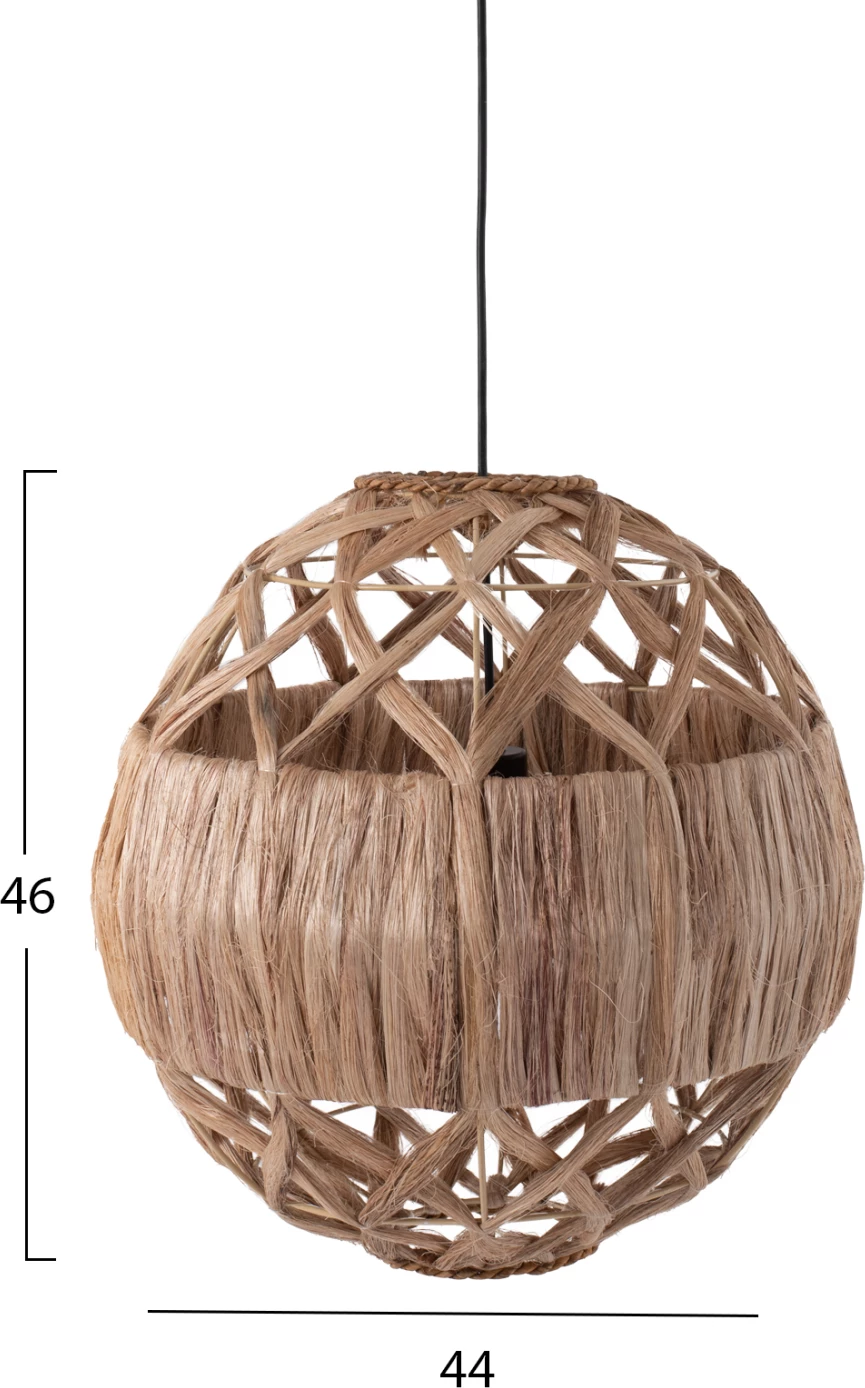 Llambë varëse tavani sferike me fibra abaka natyrale 44x44x46-80Hcm.FH7779 6