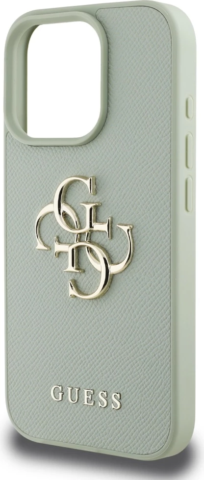 Mbështjellës Guess Grained Big 4G Logo Small Classic Logo për iPhone 16 Pro, Gjelbër
