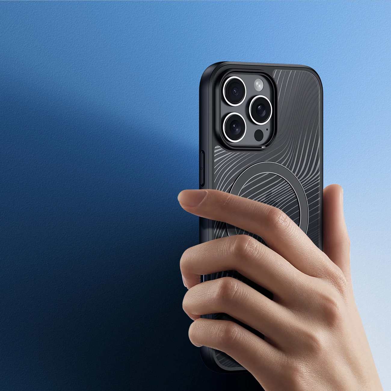 Mbështjellës Dux Ducis Aimo Mag për iPhone 16 Pro, MagSafe, i zi