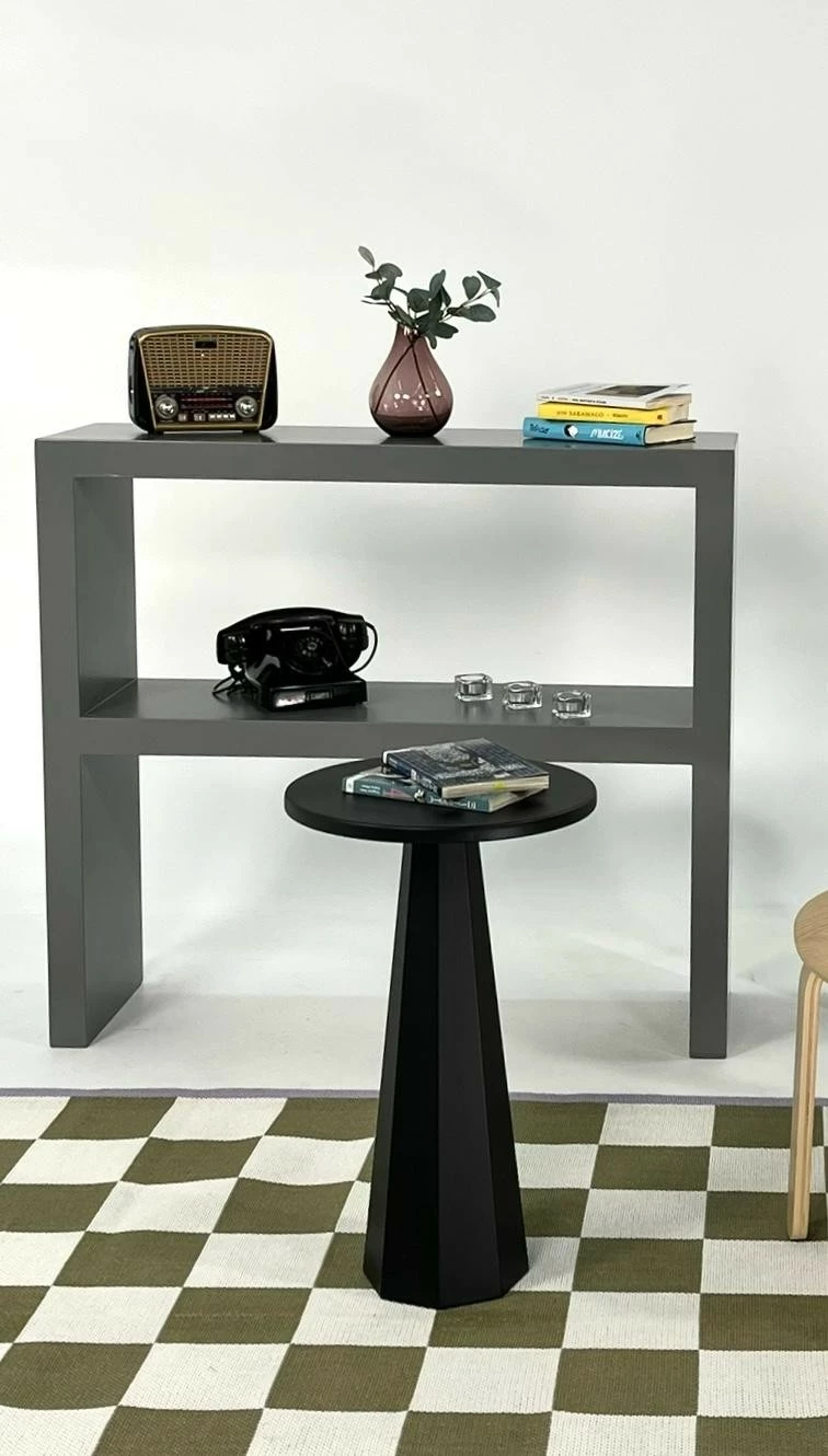Tavolinë anësore, ngjyrë e zezë, Skye Decor Lilyum 57