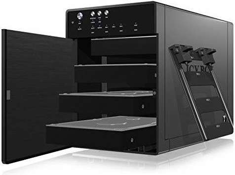 Kasë eksternale për 4x 3.5" HDD SATA ICYBOX IB-3640SU3, USB 3.0/eSATA, JBOD, e zezë