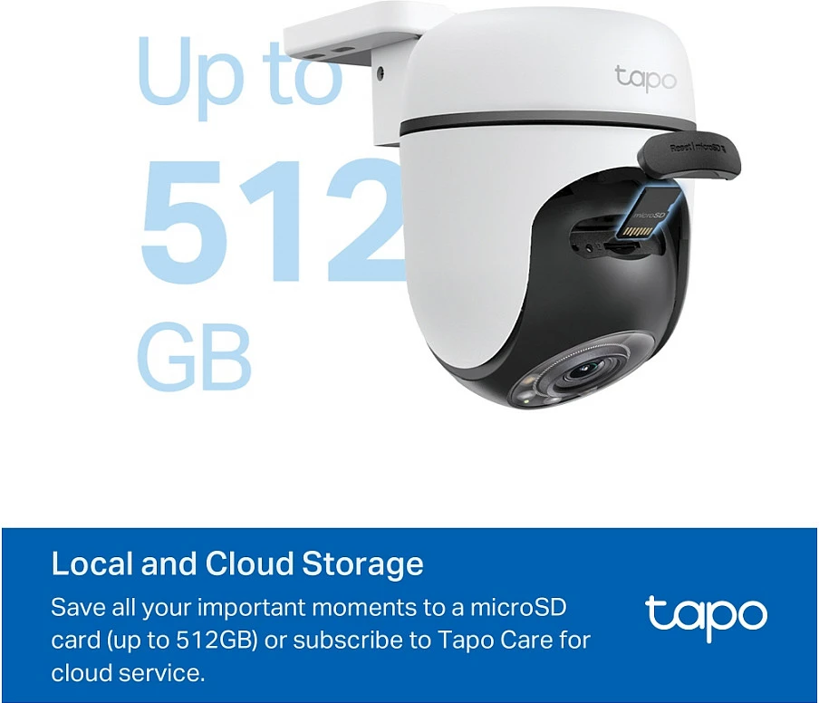 Kamerë sigurie IP TP-Link Tapo TC41 V2, Wi-Fi, Pan/Tilt 360°, 2K, IP65, Alexa/Google, bardhë/zezë