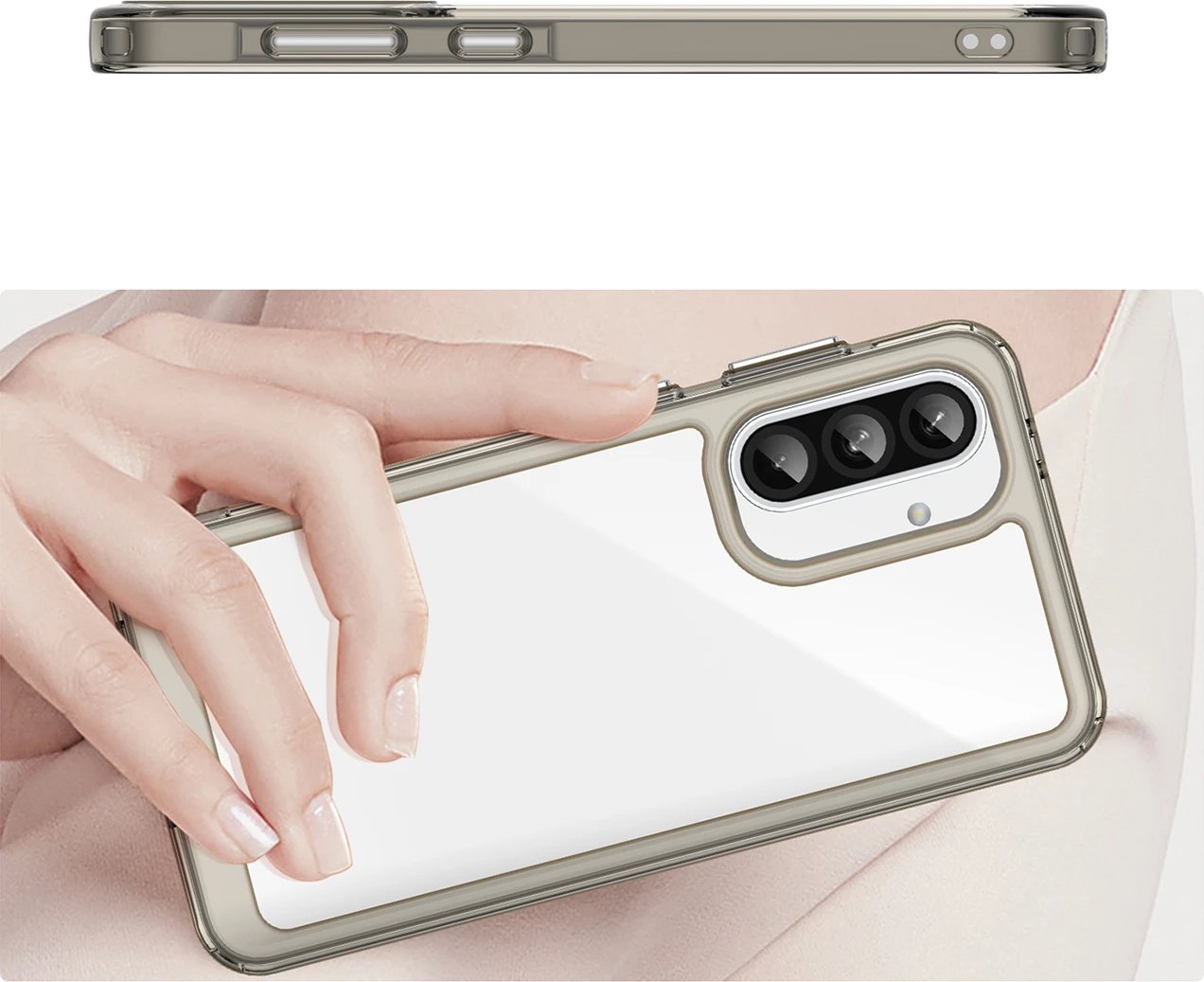 Mbështjellës Hurtel Outer Space Case për Samsung Galaxy A26, gjysmë-transparent, i zi