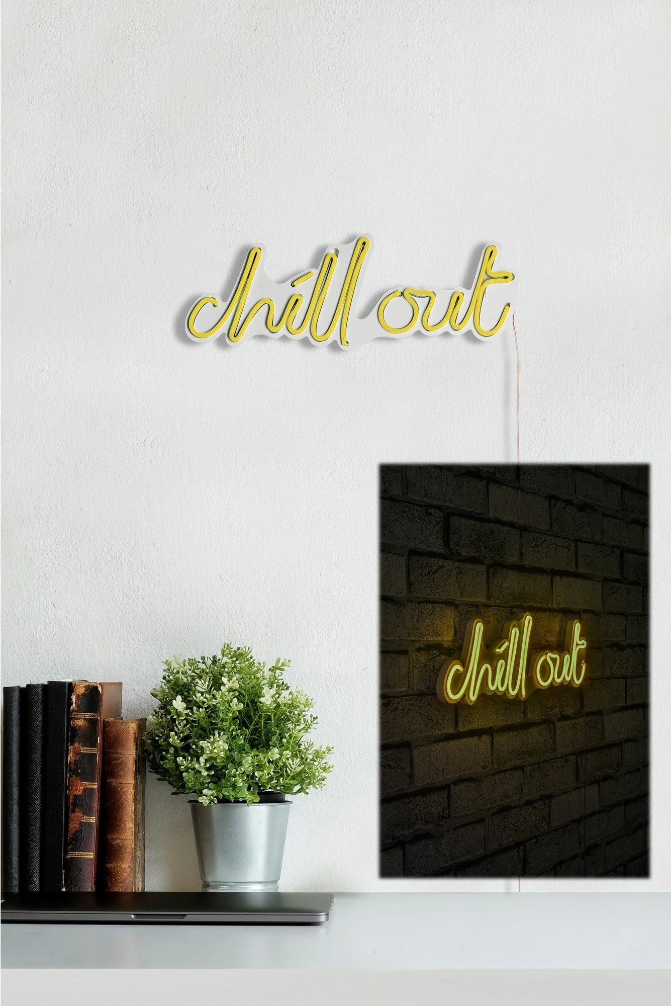 Dekor dritash LED plastike, Chill Out, ngjyrë e verdhë - 3