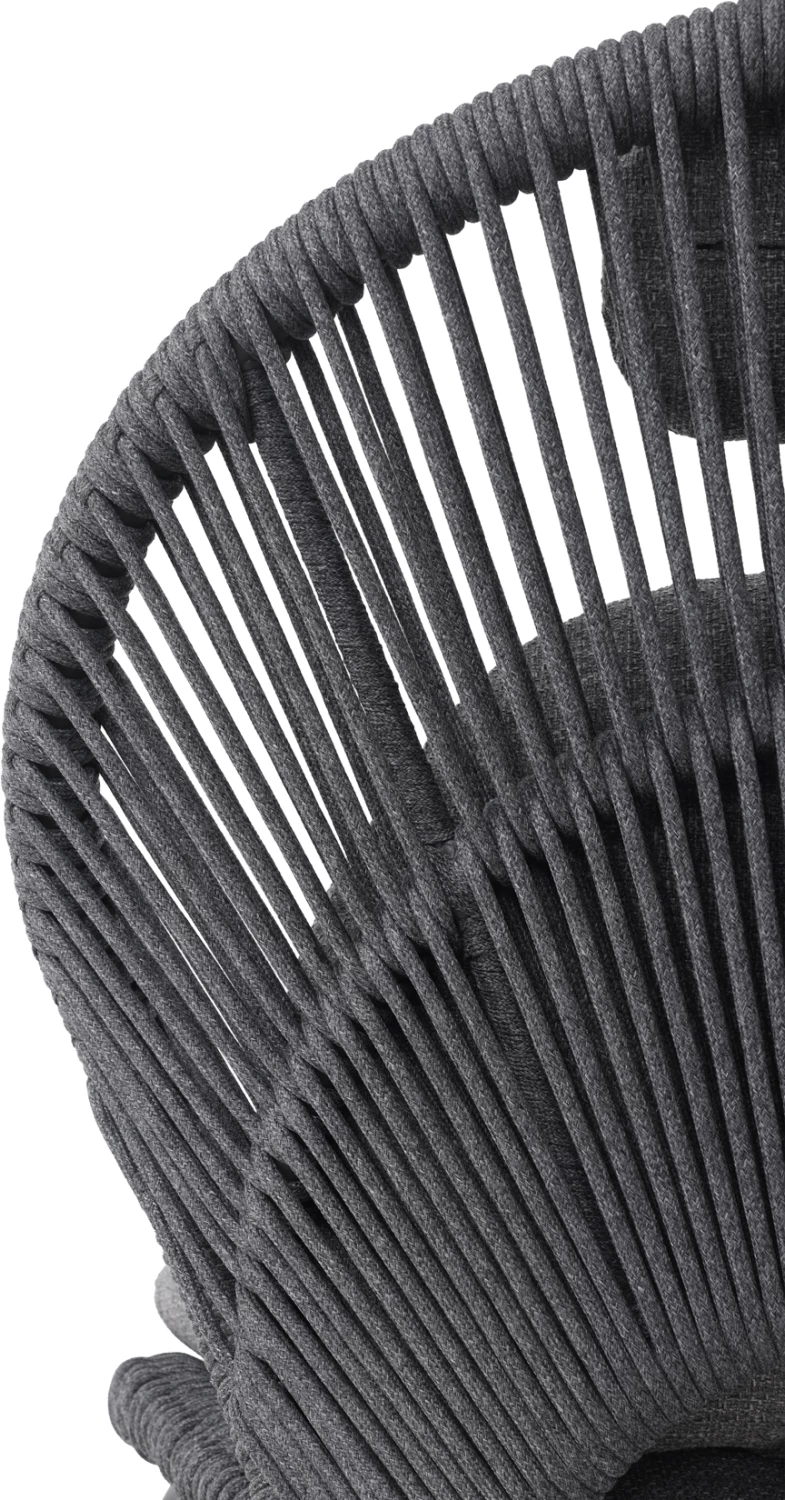 Karrige lounge me këmbështetëse për këmbë, ngjyrë qymyr, alumin & jastëkë, TEMPORAL CD6400.02, 83.5x91x115cm