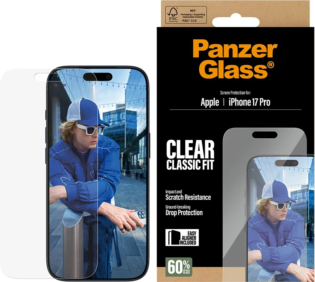 Xham mbrojtës PanzerGlass për iPhone 17 Pro, transparent