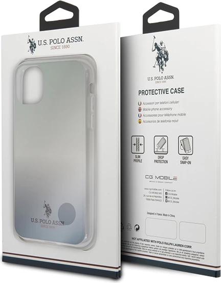 Mbështjellës U.S. Polo Assn. USHCN61TRDGLB për iPhone 11, Pattern Gradient, Kaltër
