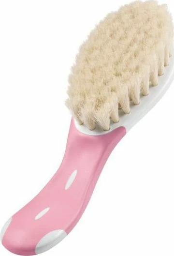 Furçë e butë për bebe NUK NU 256371, qime dhie, dorezë anti-rrëshqitëse, blu