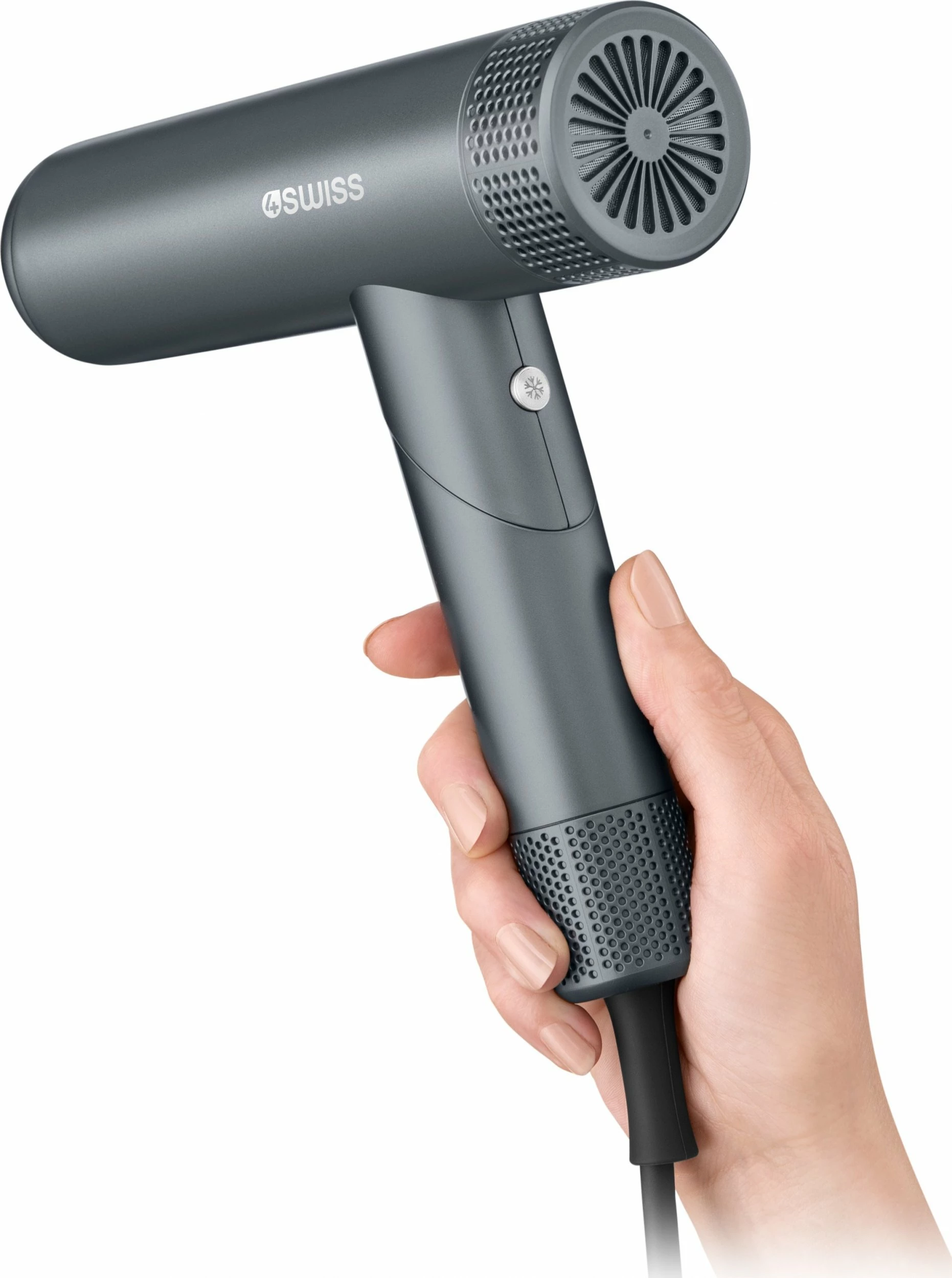 Tharëse flokësh 4Swiss F424 AirPower+ 1700W, 8 moda, e palosshme, set me difuzor + koncentrator, grafit