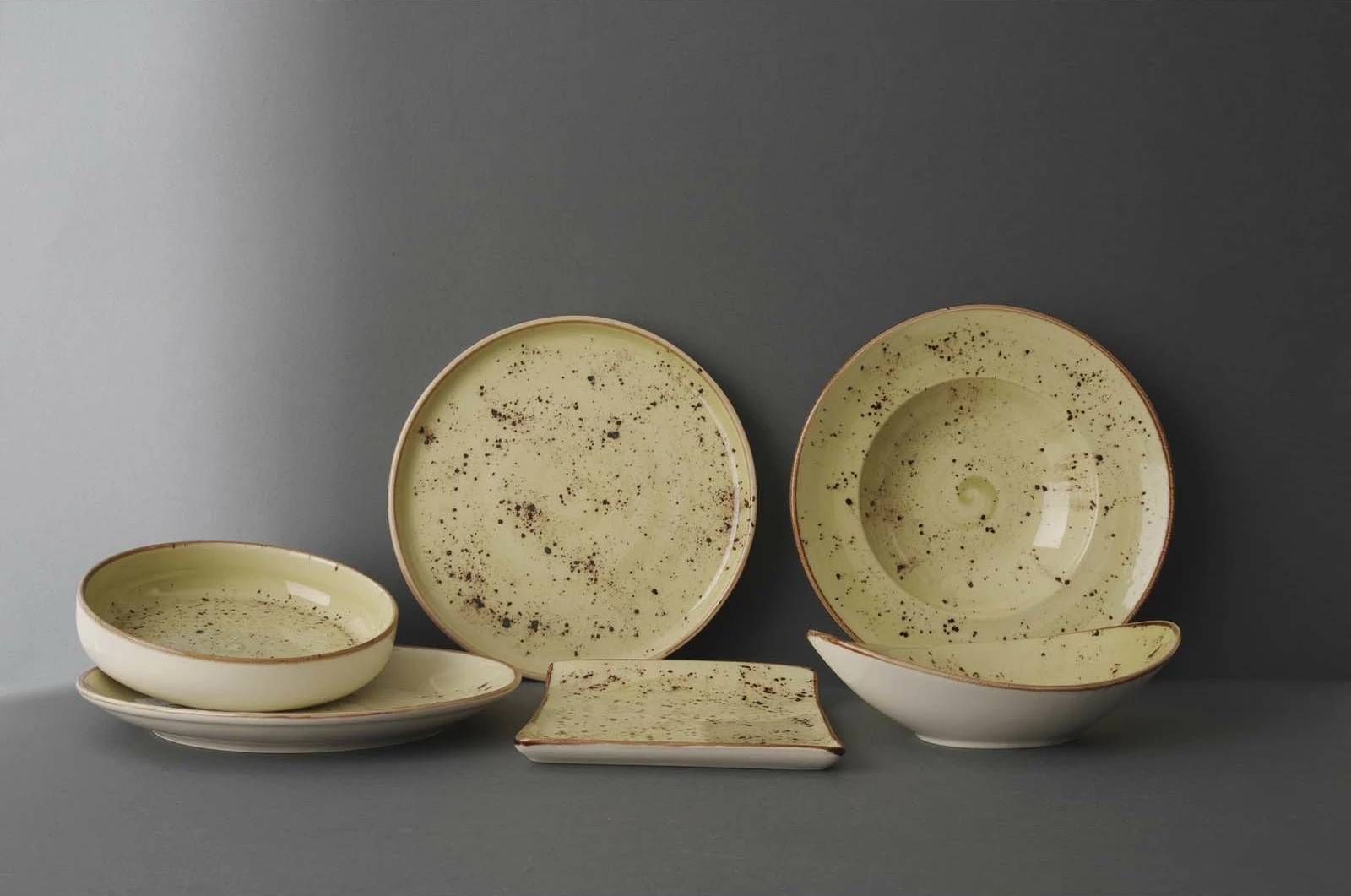 Tas porcelani Fine Dine Olive 400 ml Ø120 mm, jeshile, set 6 copë