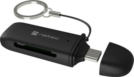 Lexues kartash USB-C, Natec Scarab C NCZ-2365, USB 3.2 Gen 1, SD/microSD deri 2TB, lexim i dyfishtë, OTG, e zezë